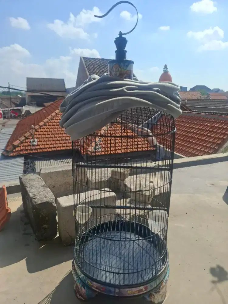 Sangkar burung baru fullset + kerodong