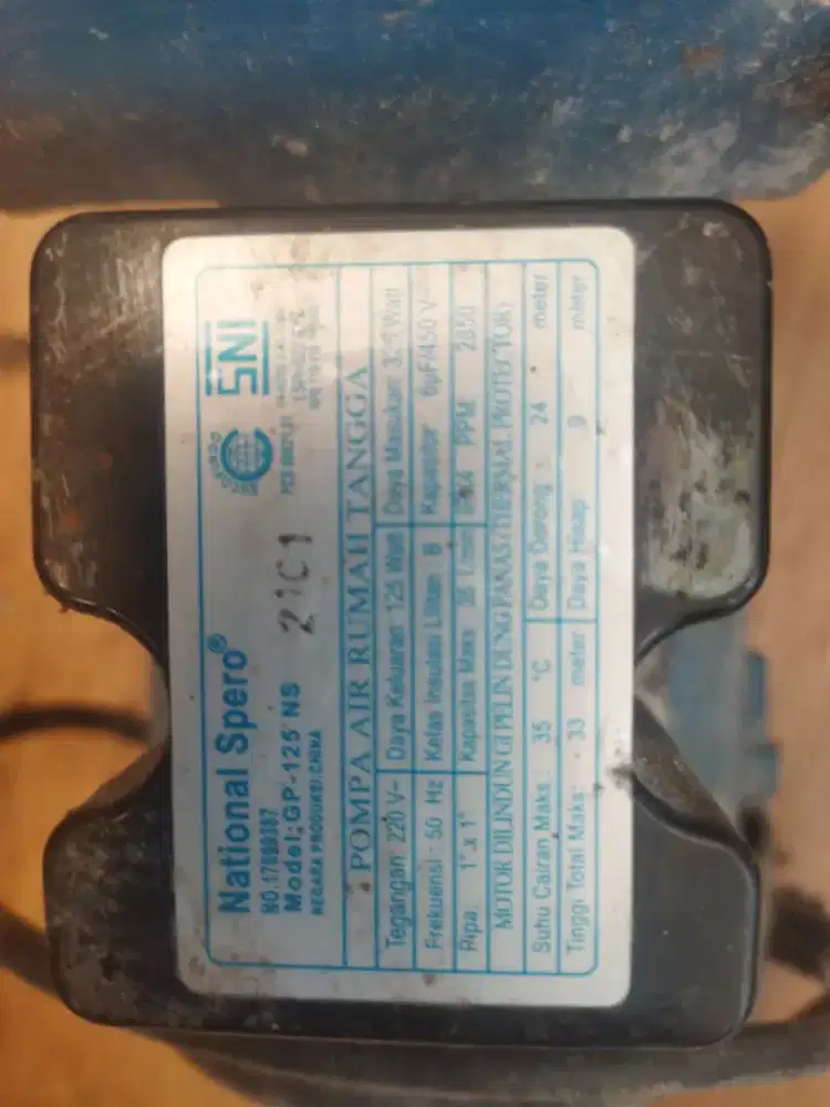 Mesin pompa air nasional kondisi normal no minus