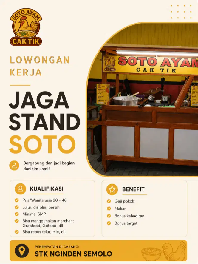 Loker Jaga Stand, Crew Outlet, Staff Produksi, Asisten Rumah Tangga