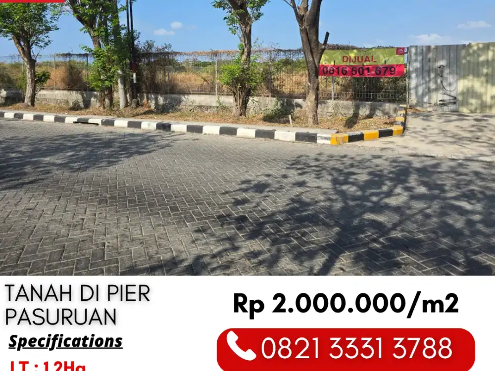 Untuk Investor Tanah 1,2Ha Lokasi di 0 Jalan Raya Rembang PIER Pasuruan