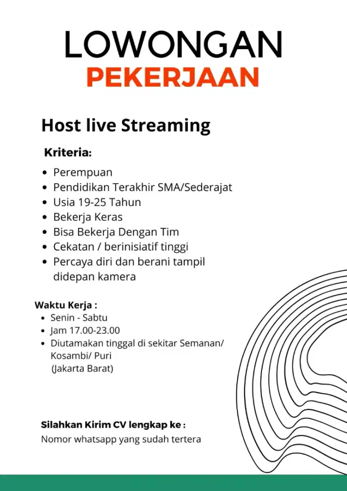 Live streaming part time