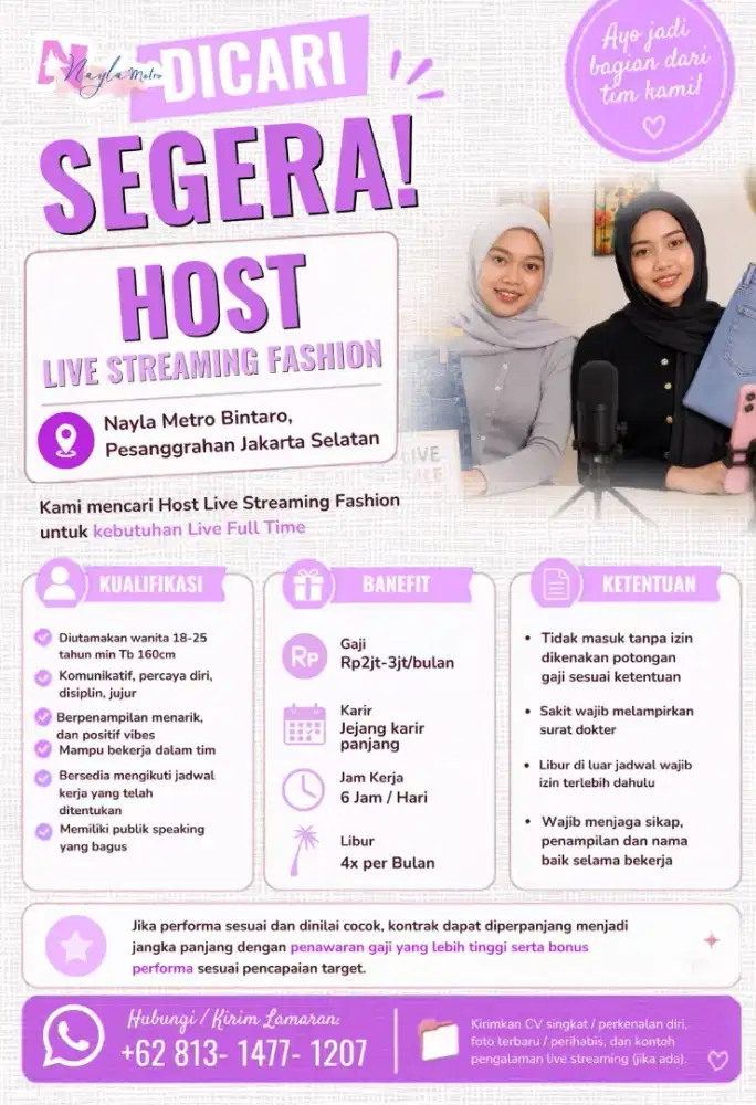 Host live celana jeans wanita full time