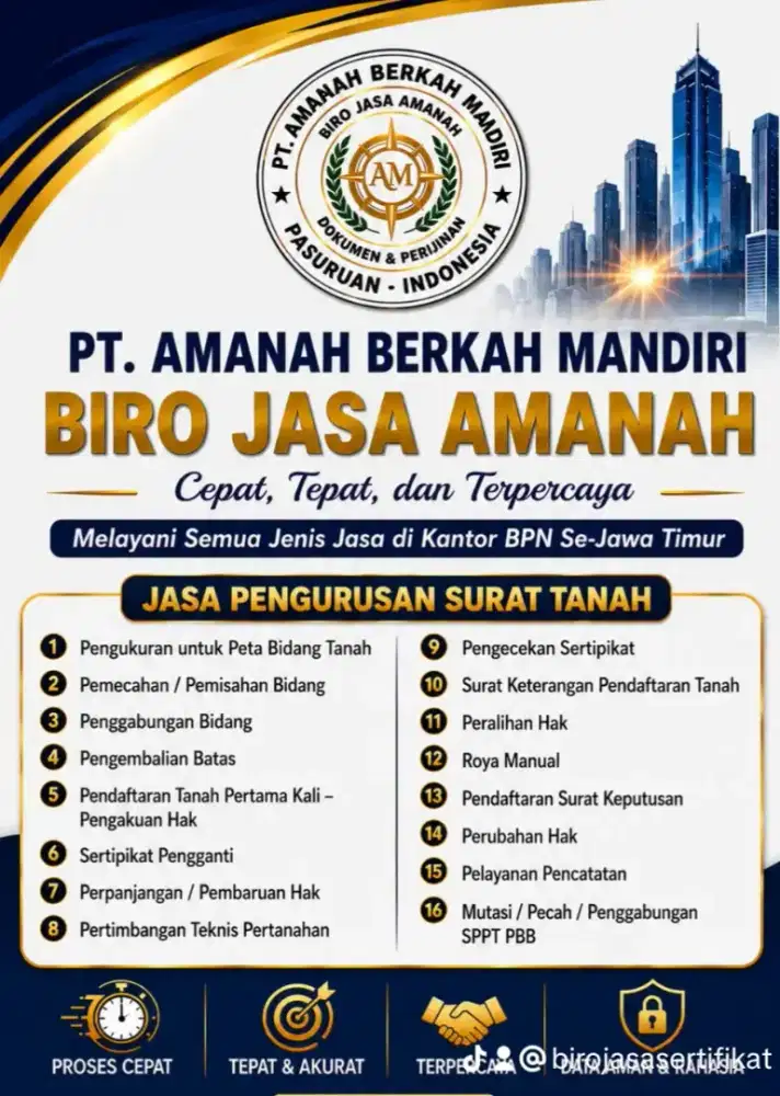 Jasa Urus Sertifikat Tanah