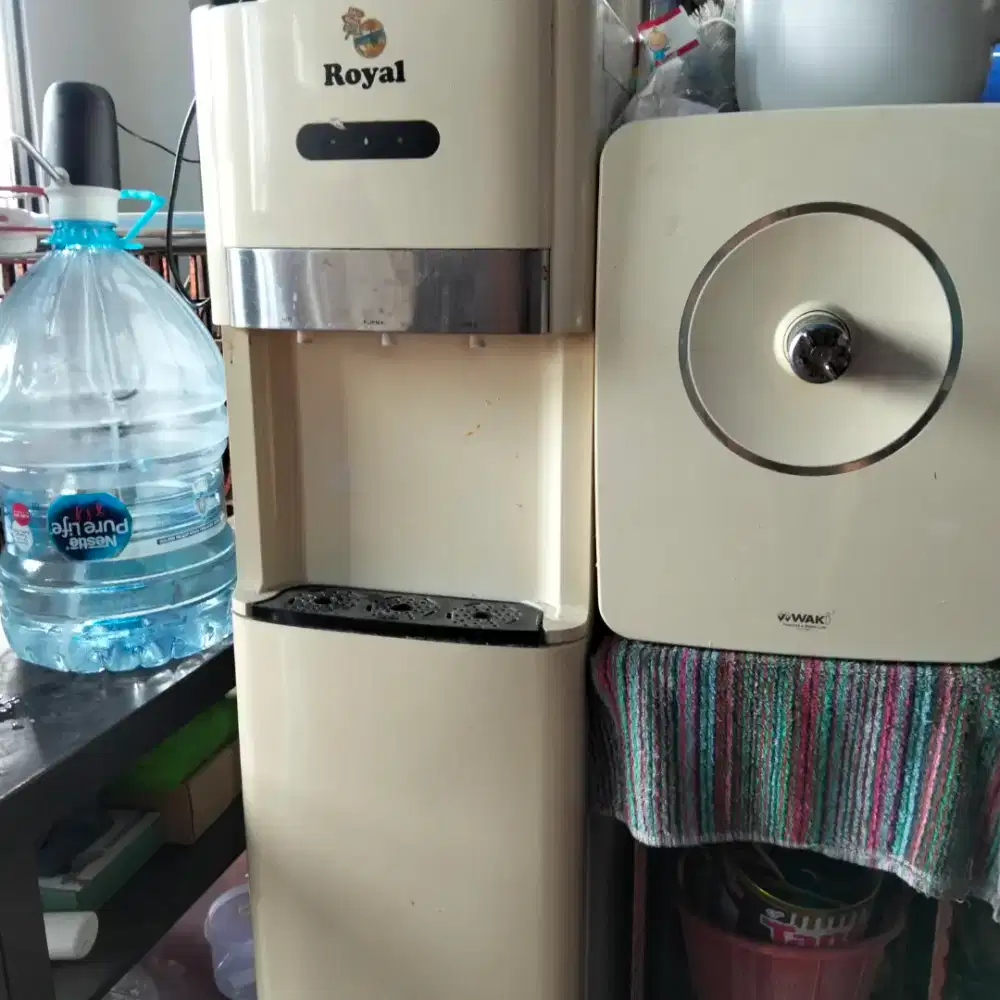Dispenser galon bawah royal dan filter air waki