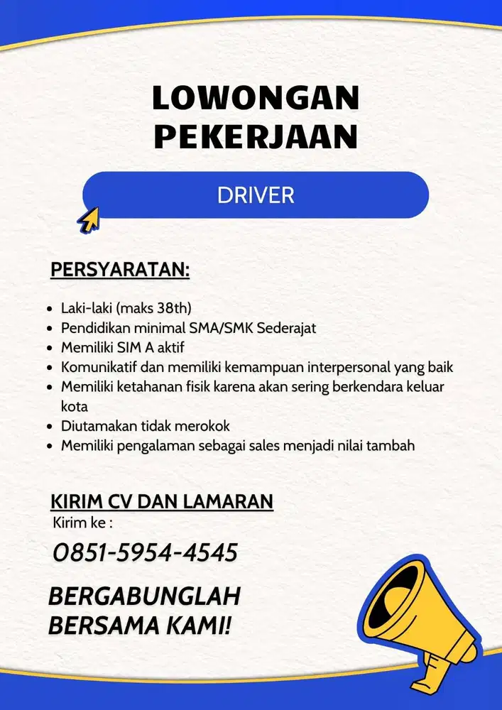 Lowongan Kerja Driver