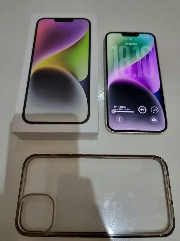 Iphone 14 plus 128gb white simlock all operator 5G fullset inter LL/A