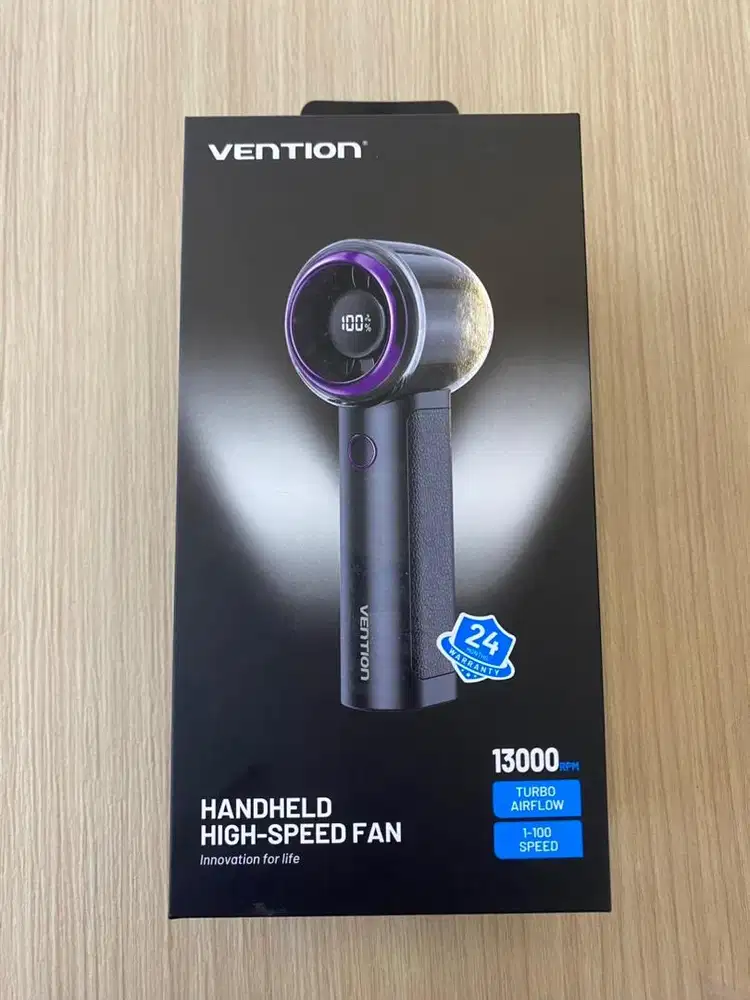 Kipas Vention Handheld With Led Display Purple / PBBV0
