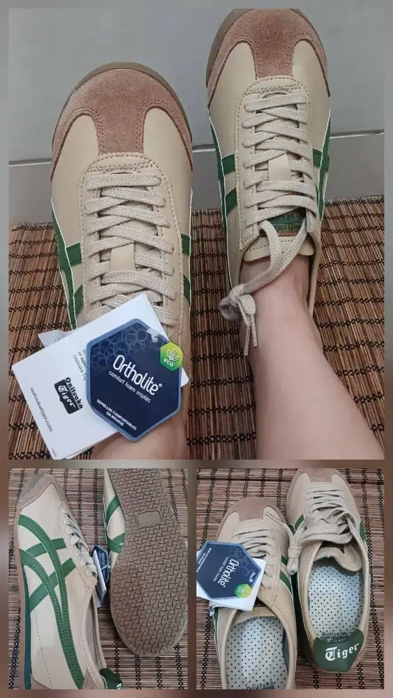Onitsuka Tiger Mexico 66 Size 41.5: 26 cm Beige/Grass Green (baru)