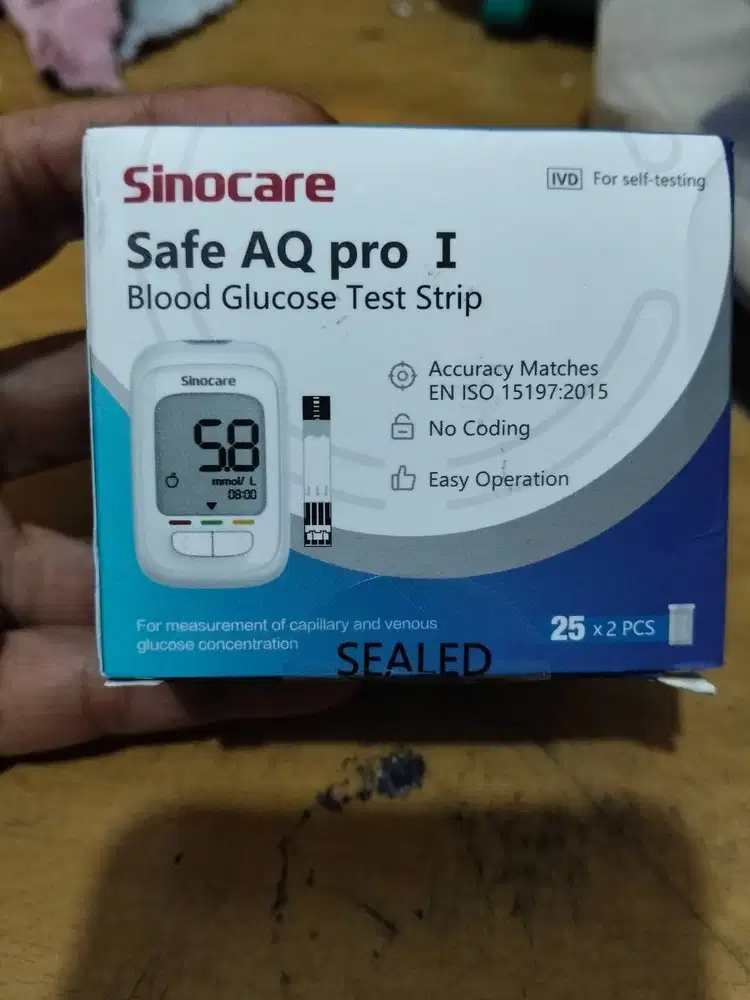 Test gula darah strip sinocare safe AQ pro I