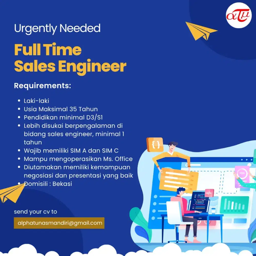 Lowongan Sales Engineer – Full Time | Bekasi