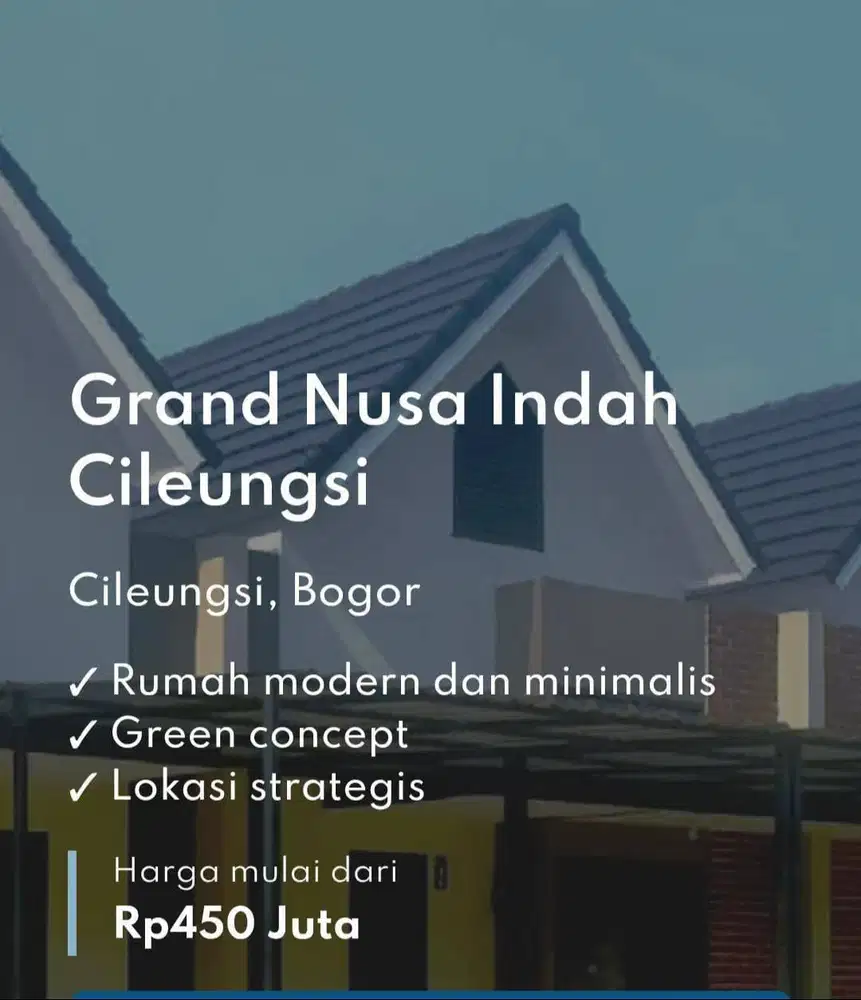 Dijual Rumah Siap Huni -Grand Nusa Indah Cileungsi - Cluster Danakitri