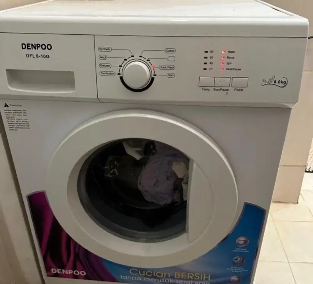 Mesin Cuci Denpoo bekas DFL 8-10 G Front Loading 8 kg