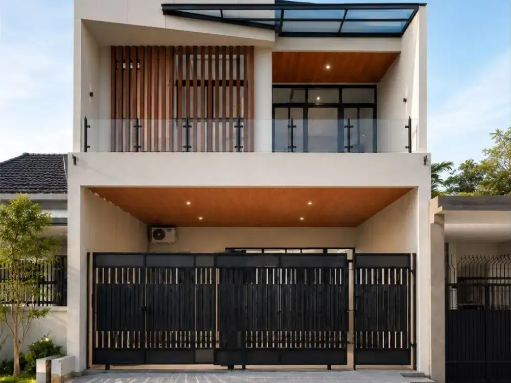 Rumah Baru Modern Tropical di Babatan Pantai Surabaya