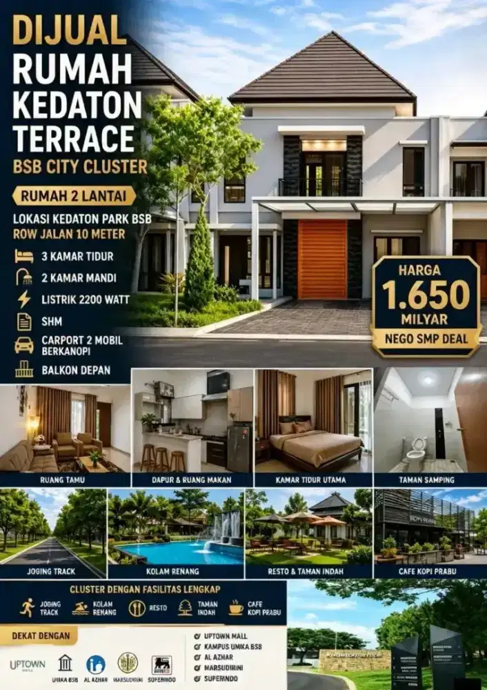 2LT KEDATON TERMURAH dr developer bsb miles ivy park serena naraya