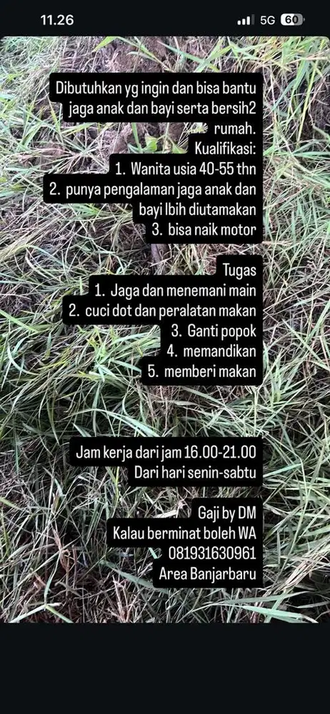 Butuh ART untuk bantu dirumah