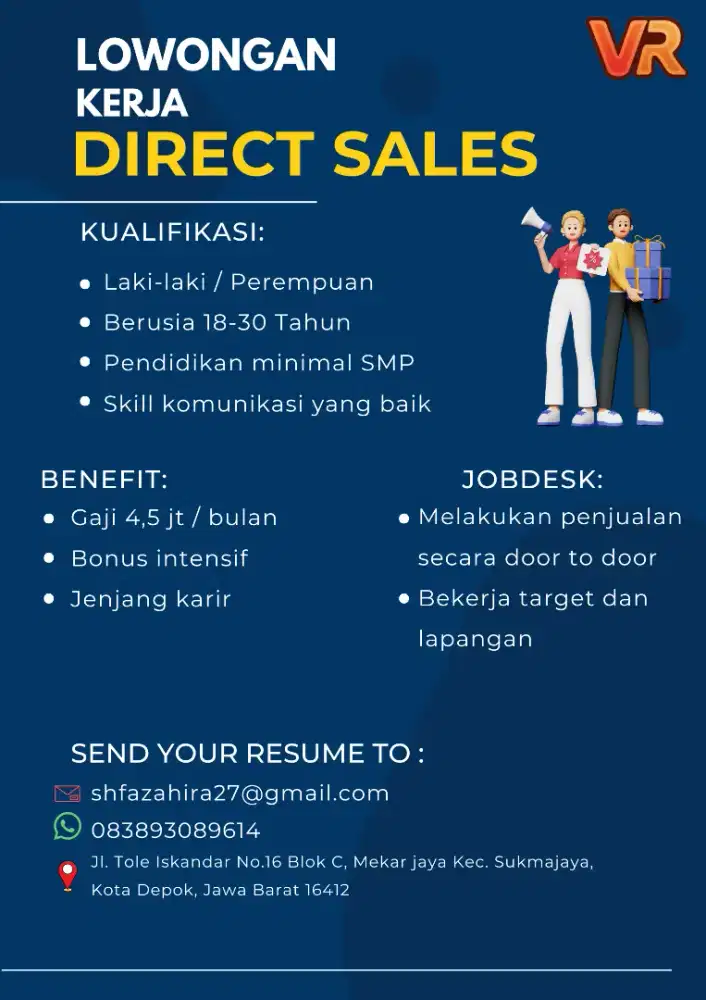 Lowongan kerja Direct Sales