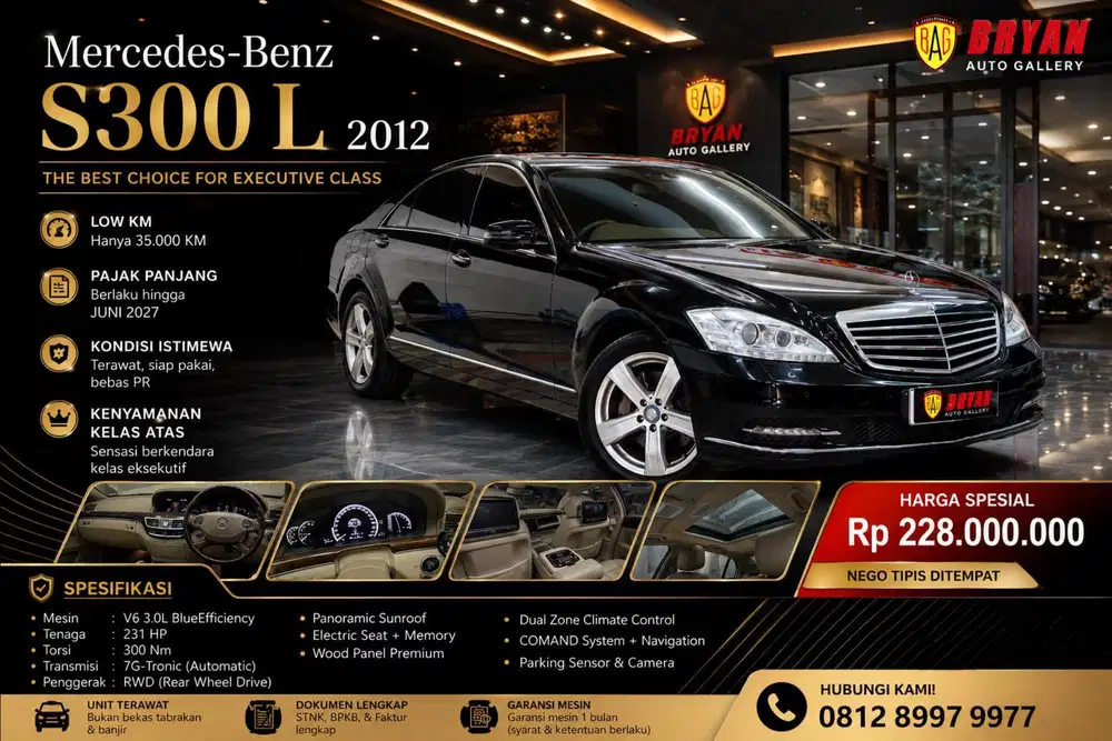 KM35RB ANTIK MERCEDES BENZ S300 L 2012 / 2013 FACELIFT HITAM