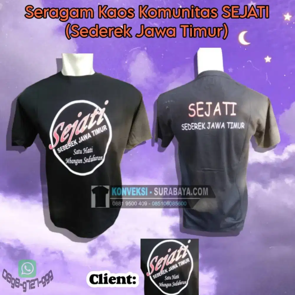 Bikin Kaos Komunitas Surabaya Kualitas Ekspor - Cocok Untuk Event