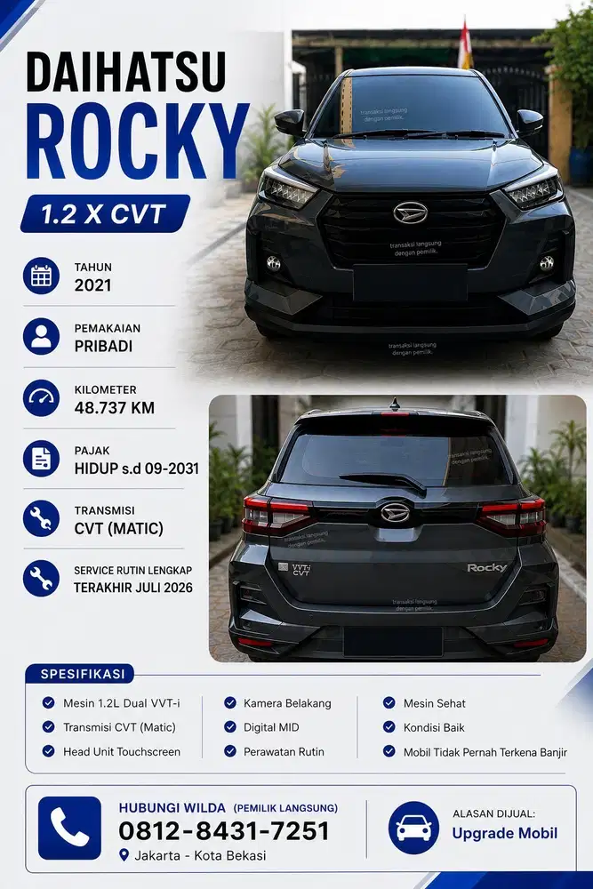 DIJUAL MOBIL ROCKY 1.2 X CVT (MATIC)