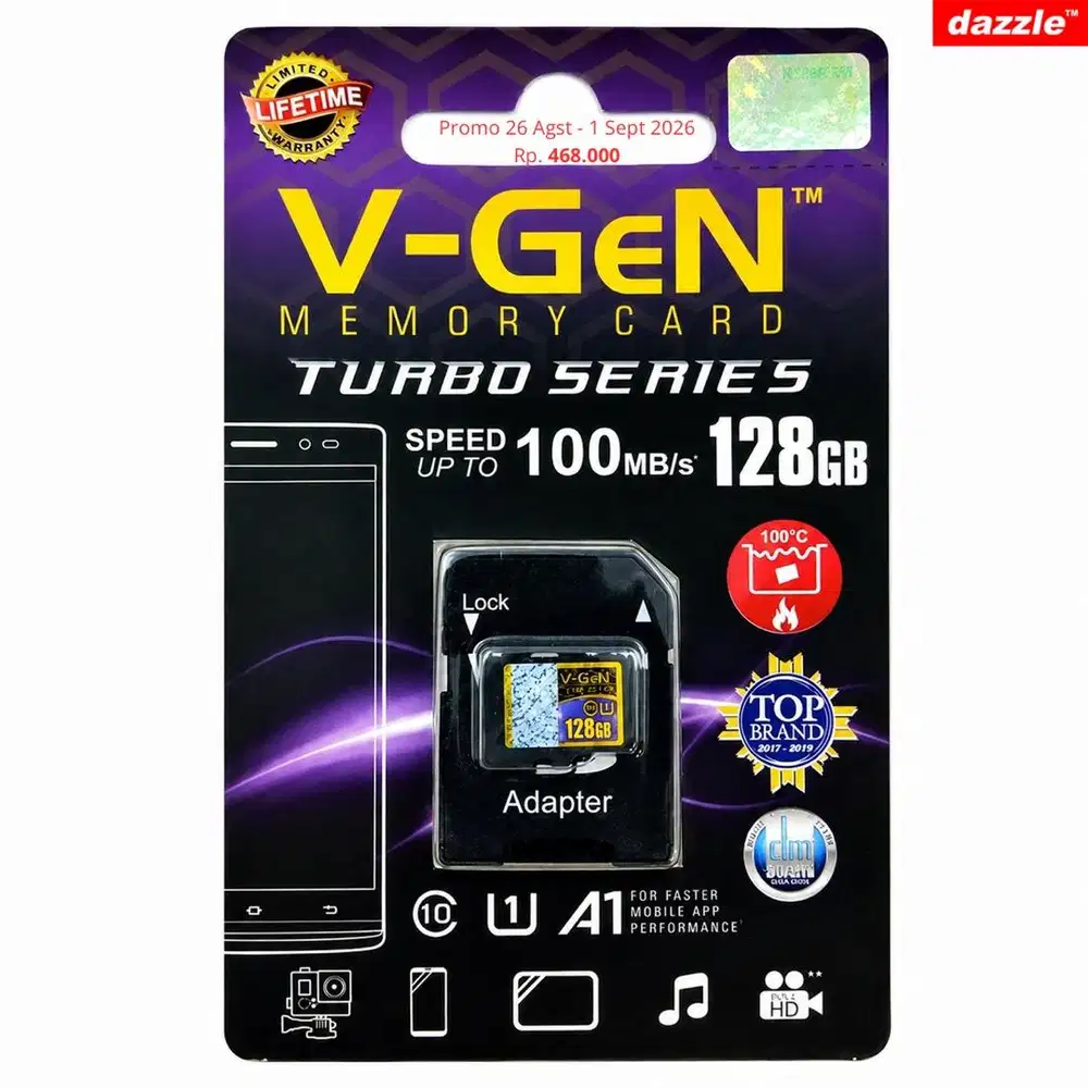 MicroSD Vgen 128gb plus  Adapter