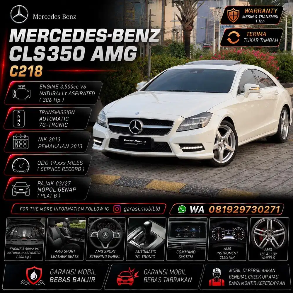 Mercy CLS350 AMG C218 2013 / Odo 19rbu Miles