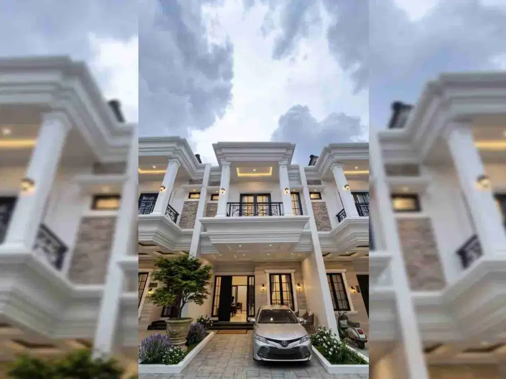 Rumah Mewah Classic 2 Lantai Pinggir Jalan Raya, Tol & LRT 8 Menit