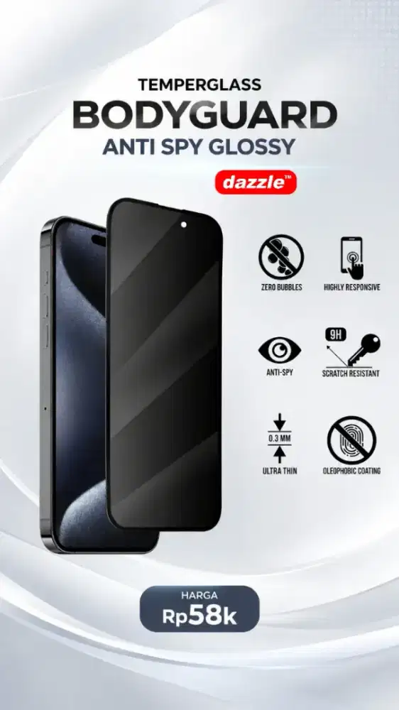 Temperglass Bodyguard Anti Spy Glossy