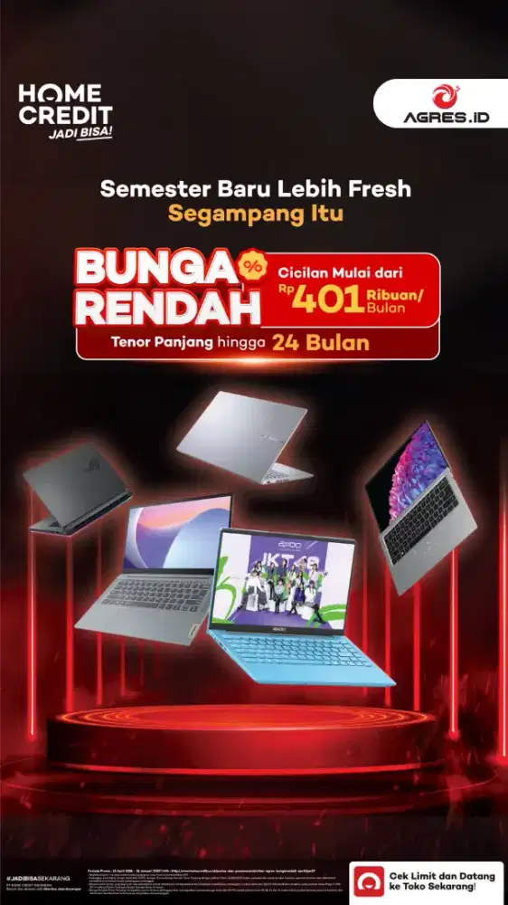 Promo lapto pakai home credit bisa tanpa DP