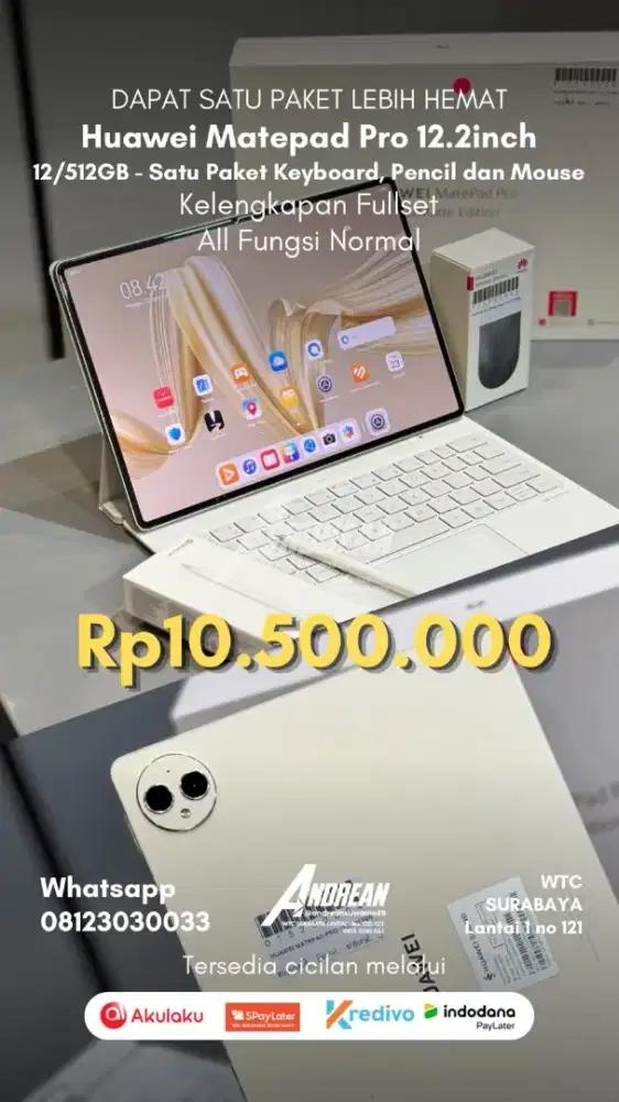 Huawei MatePad Pro second bundling with keyboard, pen & mouse
