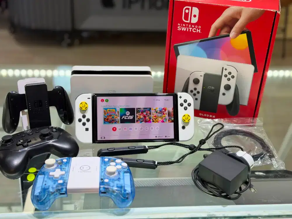 Nintendo Switch OLED White 256GB Fullset Full Accessories