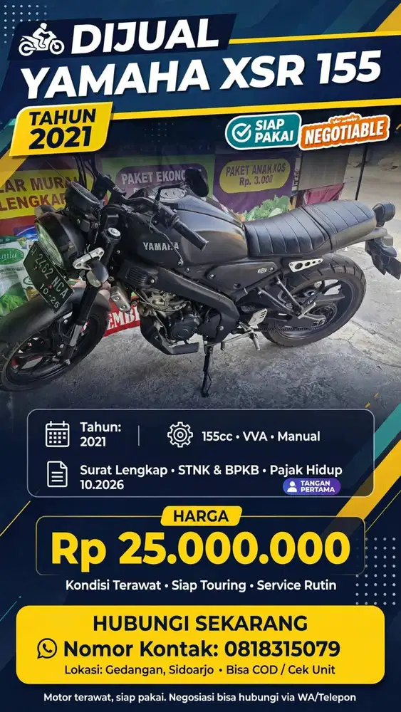 Di jual Yamaha xsr 155 cc