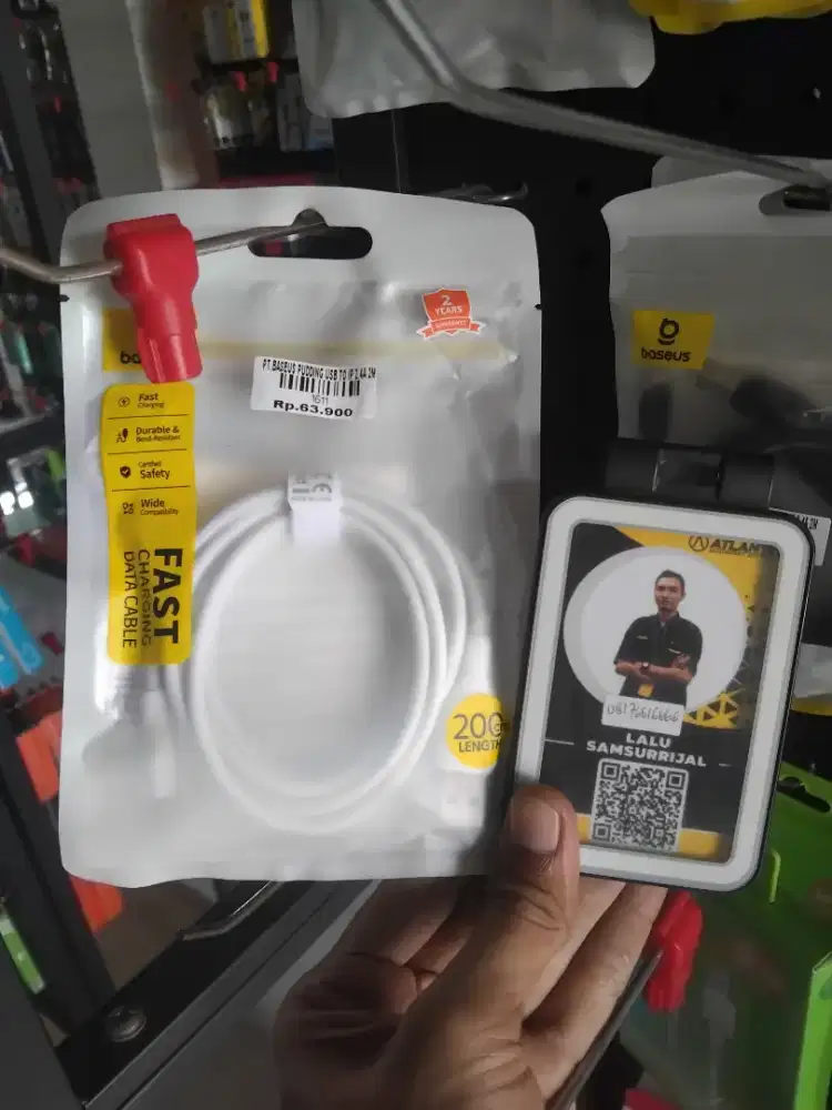 BASEUS PUDDING USB TO IP 2.4A 2M| ATLANTIS DAHSYAT