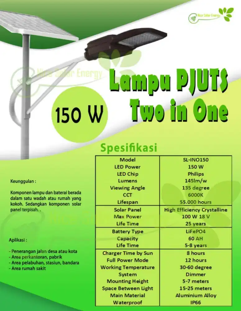 Tiang octagonal dan Lampu jalan