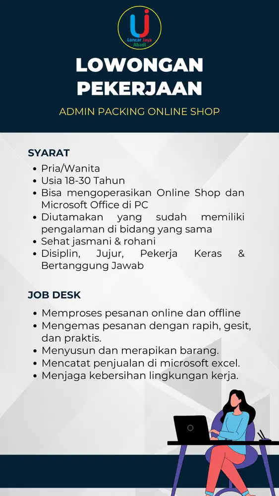 Admin + Packing Online Shop