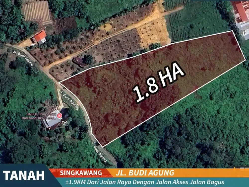 TANAH GUNUNG SINGKAWANG SELATAN 1,8 HA HARGA 3,6 MILYAR