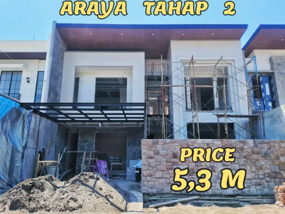 BARU GRESS  RUMAH MODERN TROPIS MEWAH ARAYA 2 GALAXY BUMI PERMAI SURABAYA TIMUR. DEKAT MERR, MANYAR, KLAMPIS, ITS, Dsb