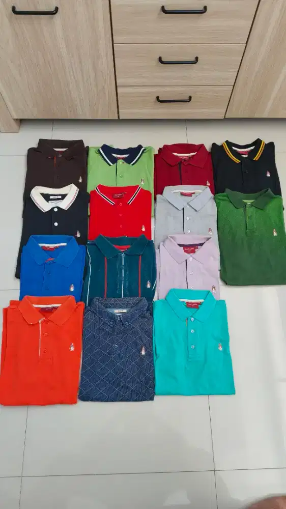 Baju Polo Shirt Hush Puppies Uniqlo Cowok Original Size L - XL