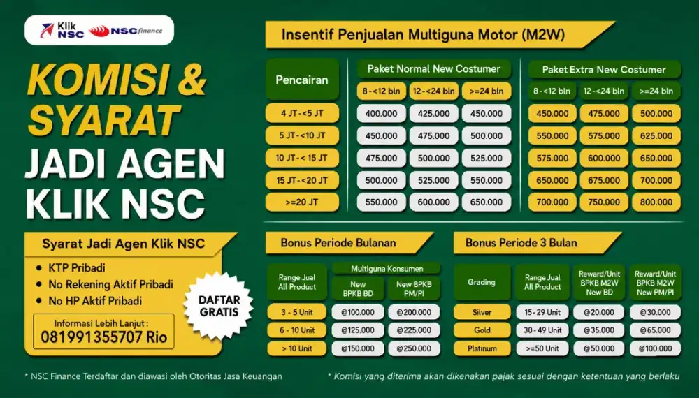 LOWONGAN AGENT MARKETING NSC FINANCE – DAFTAR GRATIS!