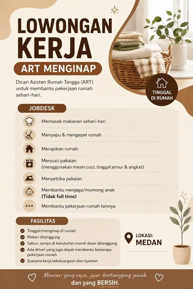 LOWONGAN ART MENGINAP – MEDAN