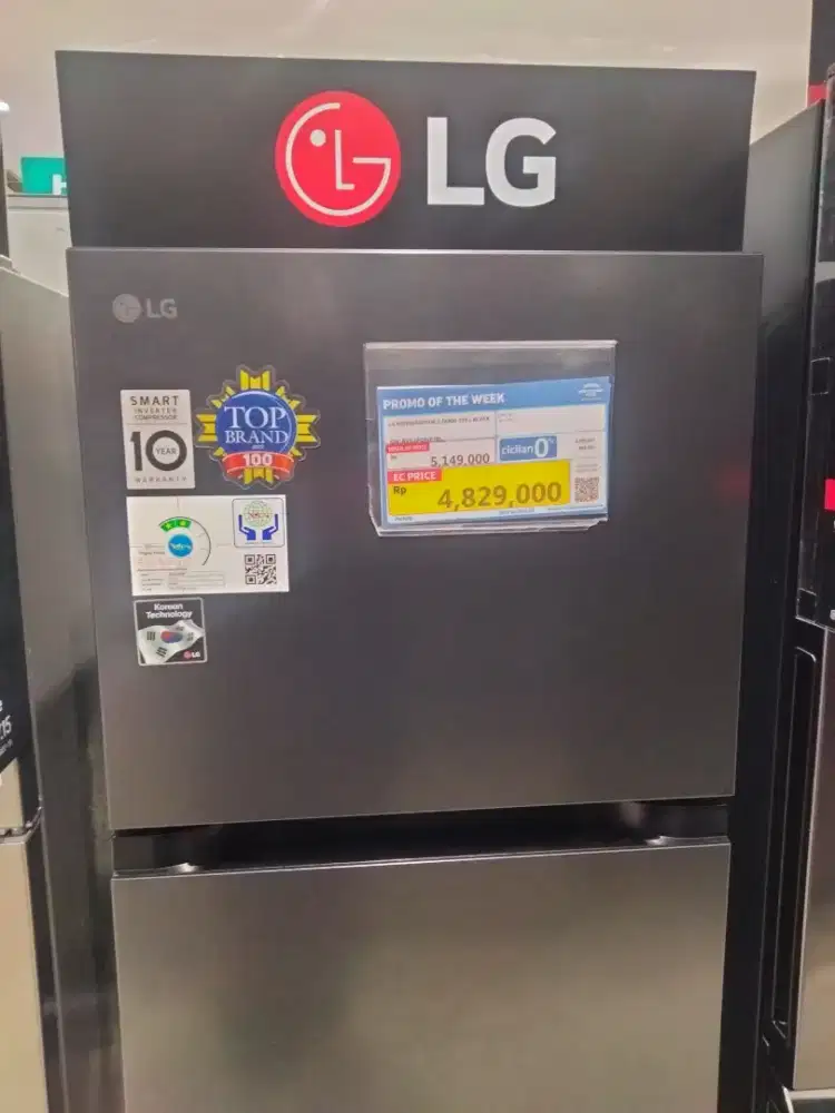 LG REFRIGERATOR 2 DOOR 235L BLACK