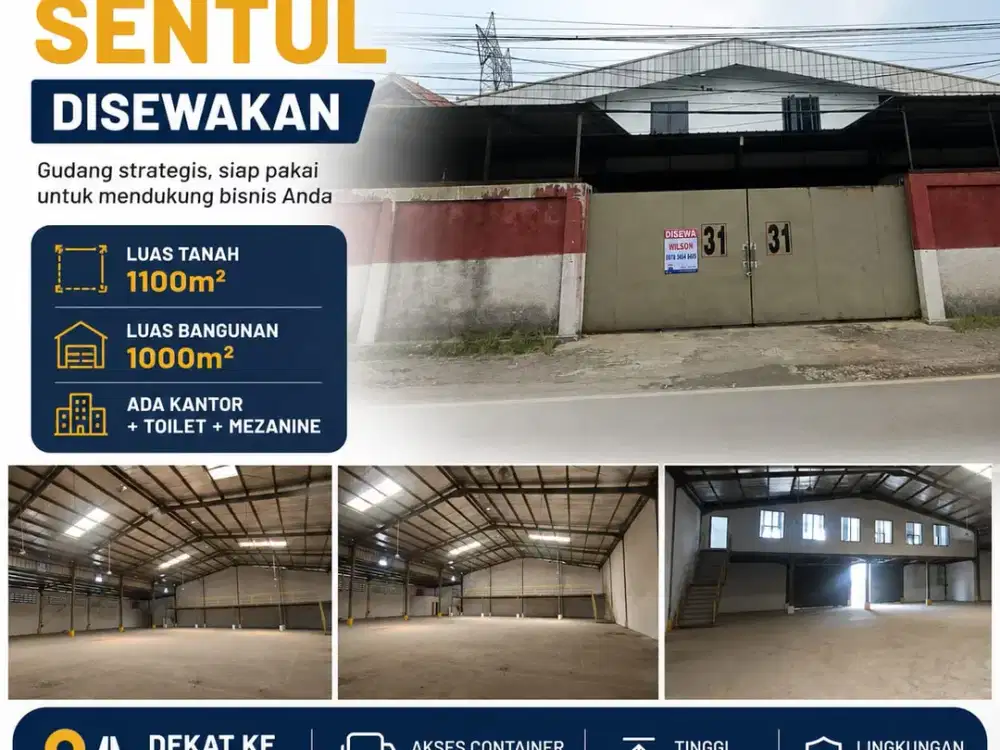Disewakan gudang strategis siap pakai di Sentul - Jawa Barat