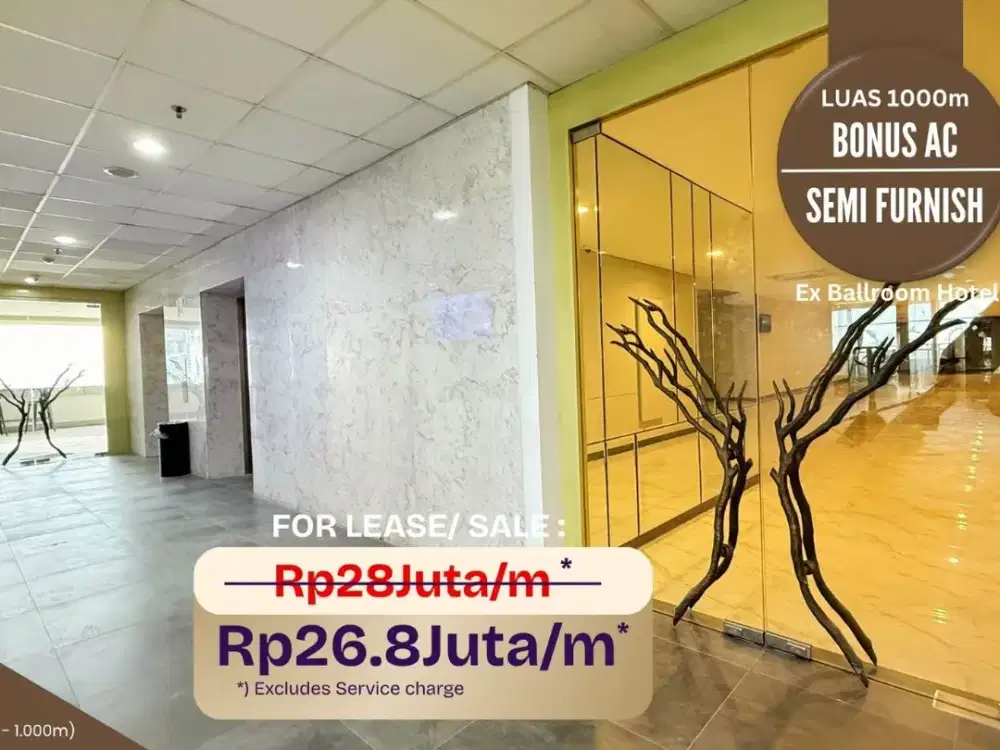 Kantor Dijual dan disewakan Spazio Tower Dukuh Pakis Surabaya [1000M] Office For Sale Ex Ballroom Hotel Graha Famili