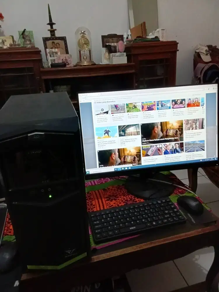 PC Desktop AMD A10 + Monitor Lenovo 24 Inchi - RAM 12GB SSD Windows