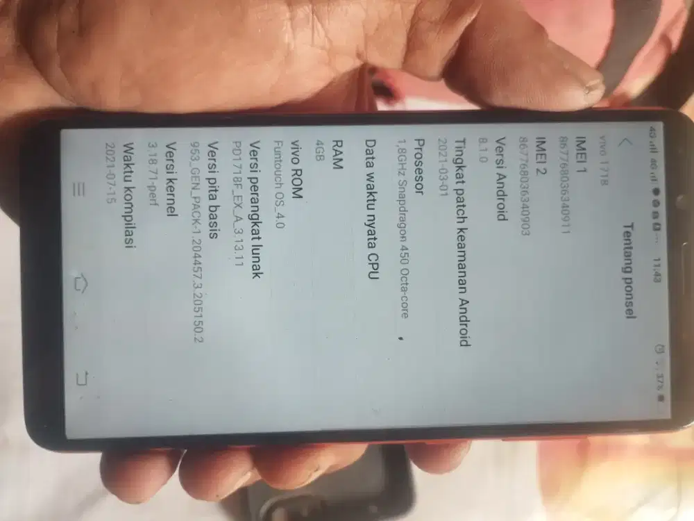 Vivo v7 second batangan
