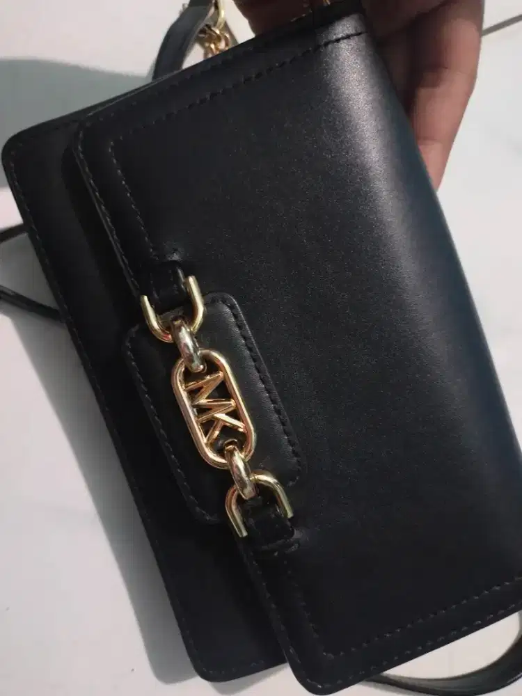 [ORIGINAL] Michael Kors Heather Leather Crossbody / Shoulder Bag Black