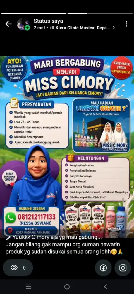 Lowongan Mitra miss cimory