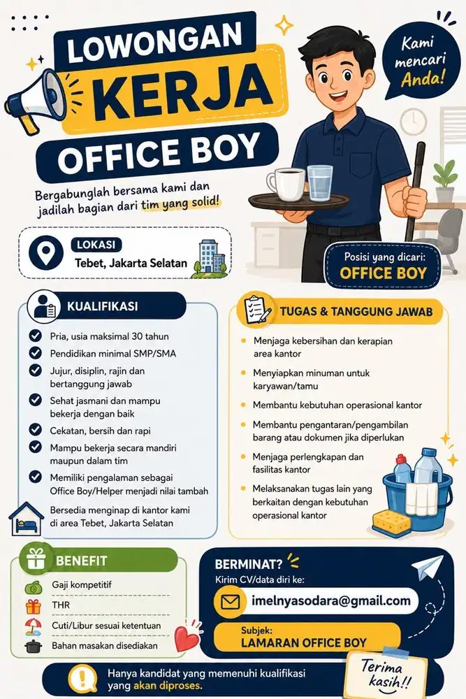 Lowongan kerja Office Boy