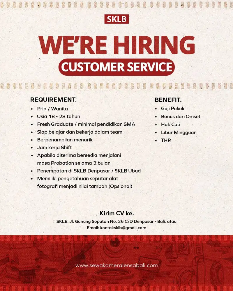 Lowongan Kerja Costumer Service