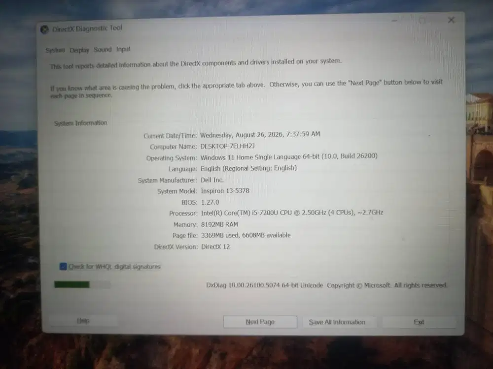 Dell Inspiron 5378 Touchscreen