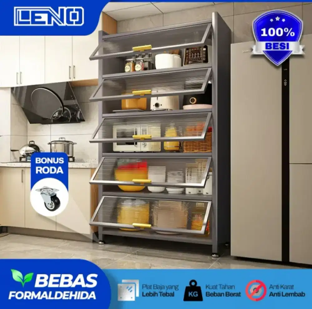 Lemari Dapur Lemari piring Aluminium Rak dapur serbaguna
